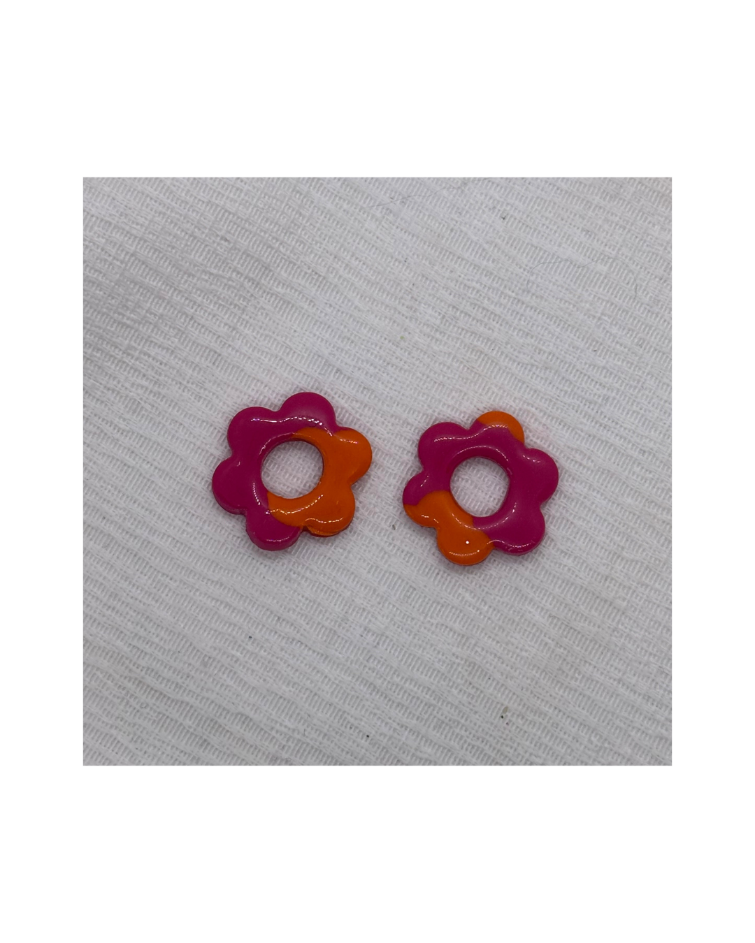 Boucles LINA (rose et orange)