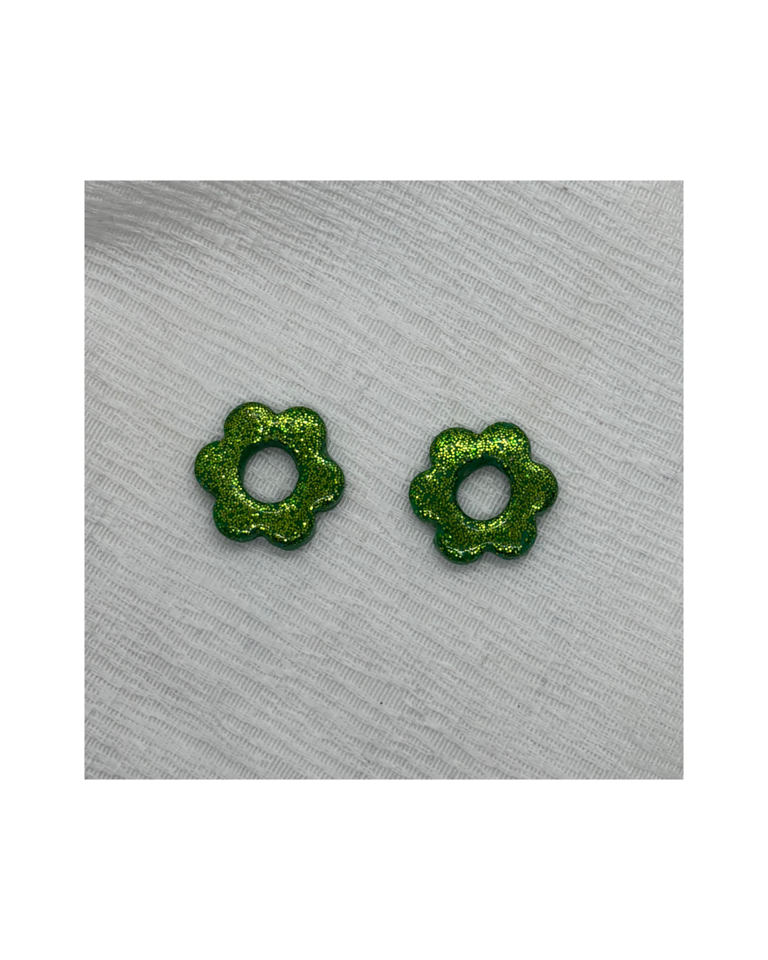 Boucles LINA (vertes à paillettes)