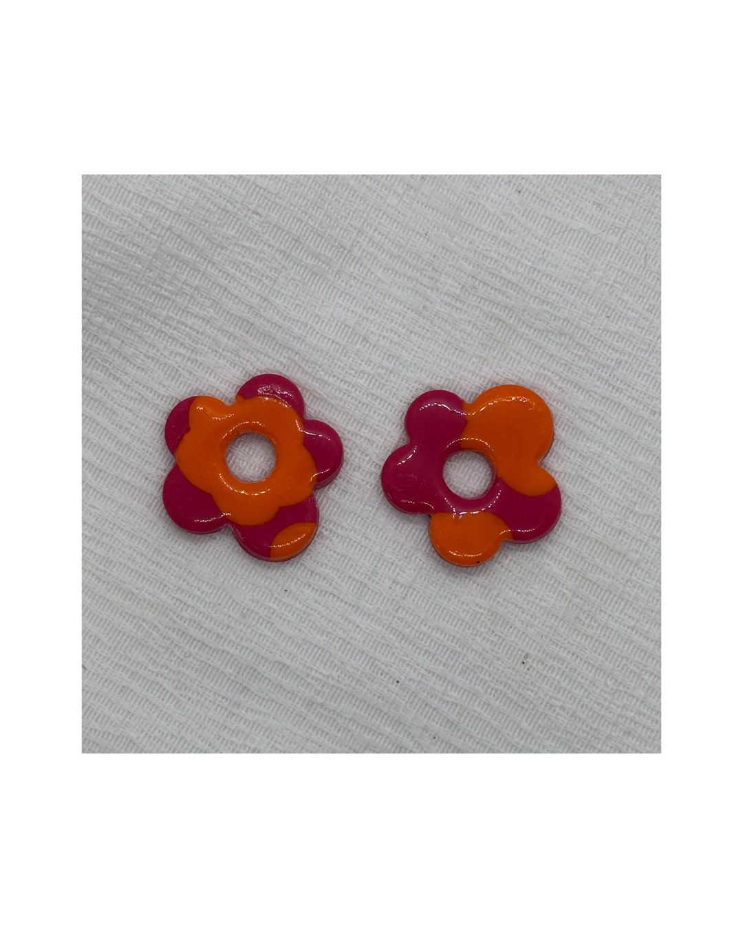 Boucles LOLA (orange et rose)