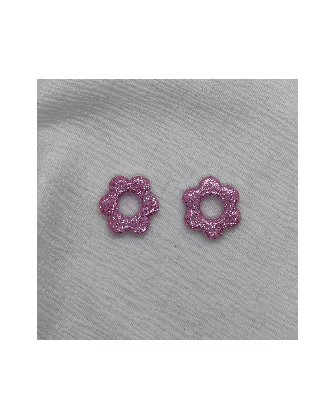 Boucles LINA (rose clair à paillettes)
