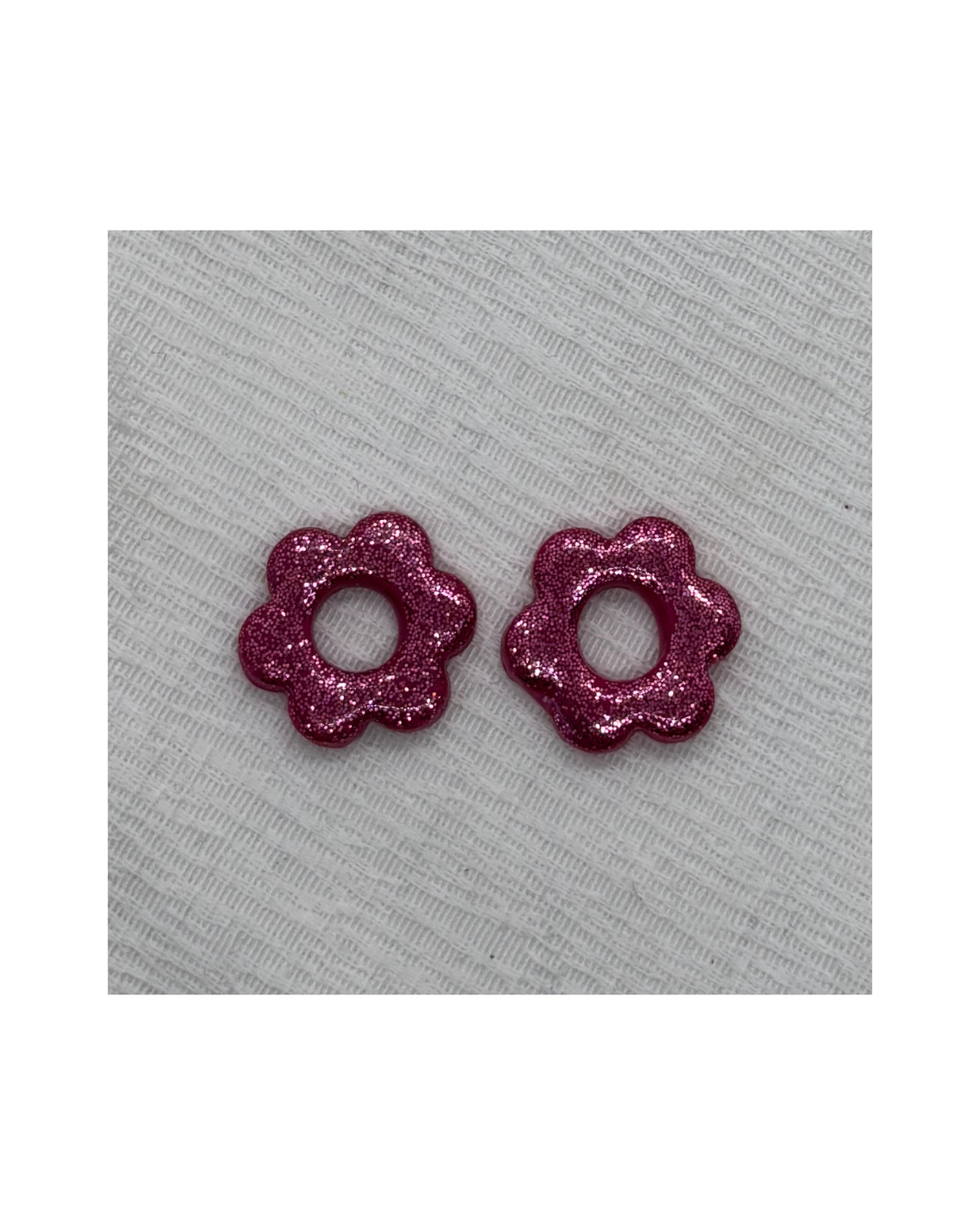 Boucles LINA(rose foncé à paillettes)