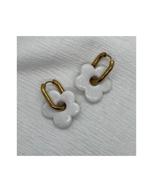 Boucles LOLA (blanc à paillettes)