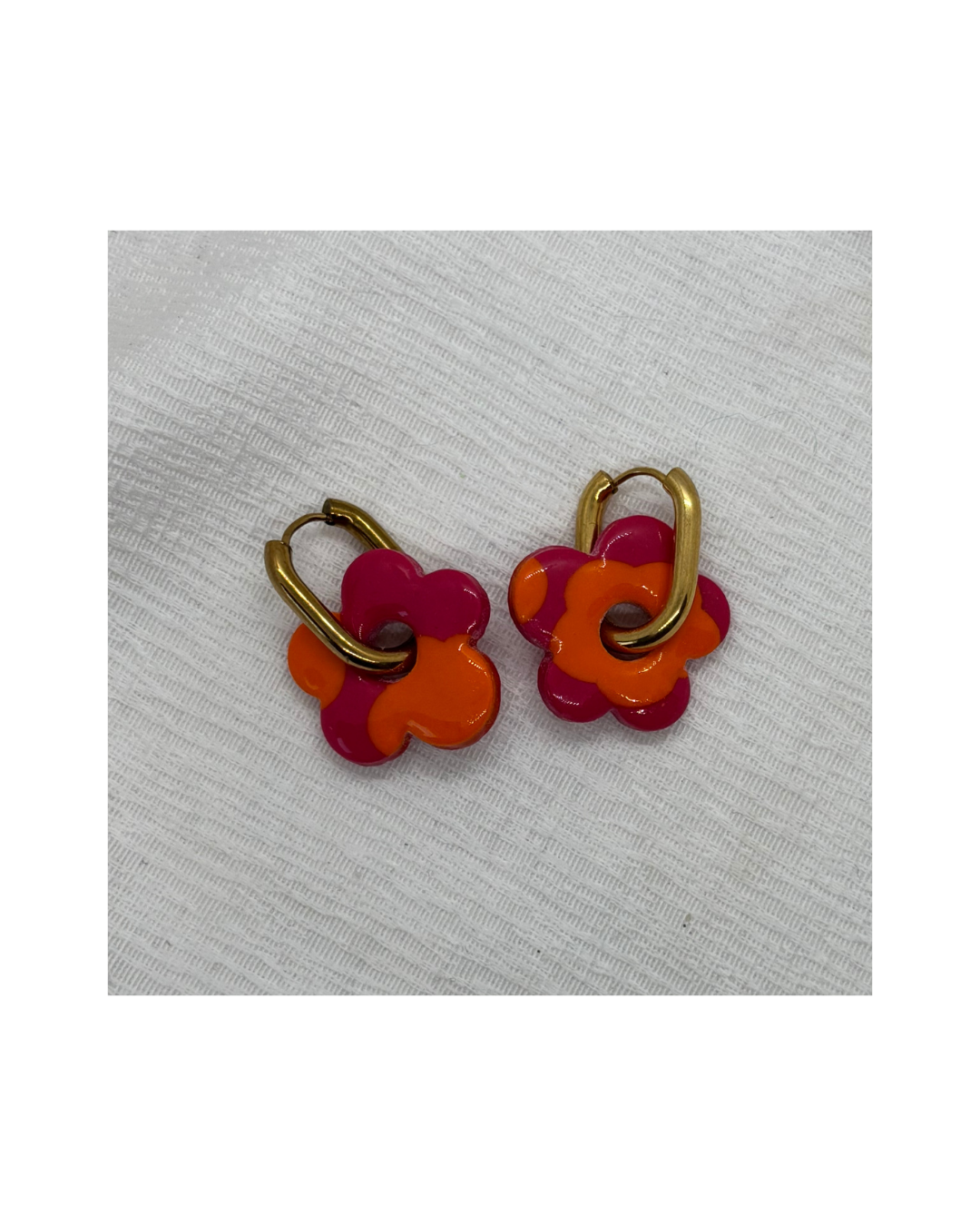 Boucles LOLA (orange et rose)