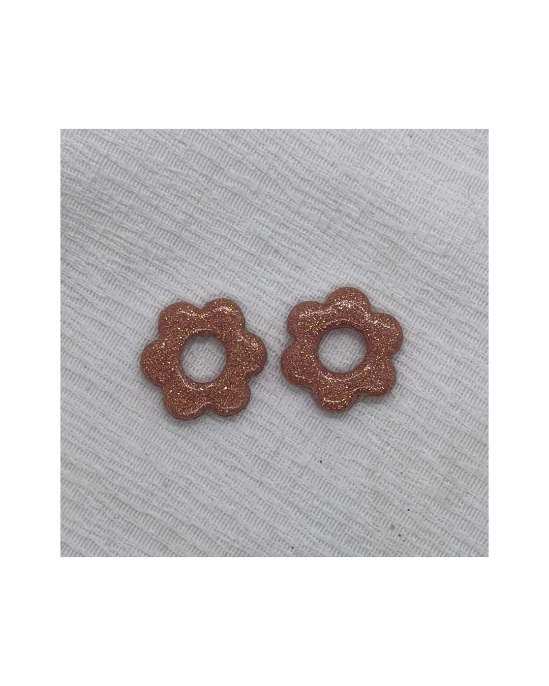 Boucles LINA (vieux rose à paillettes)