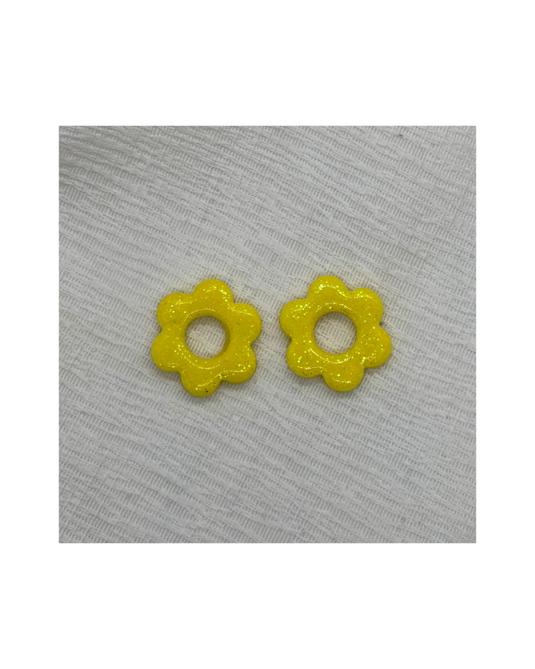 Boucles LINA (jaune à paillettes)