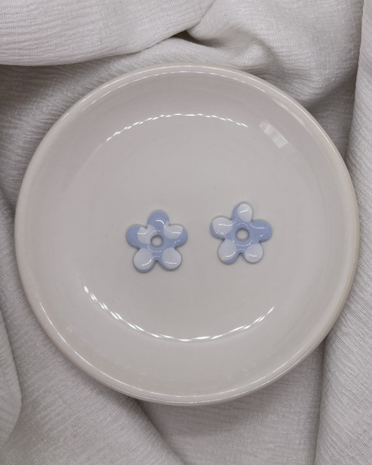 Pampilles ELIA  bleue pastel à pois blancs